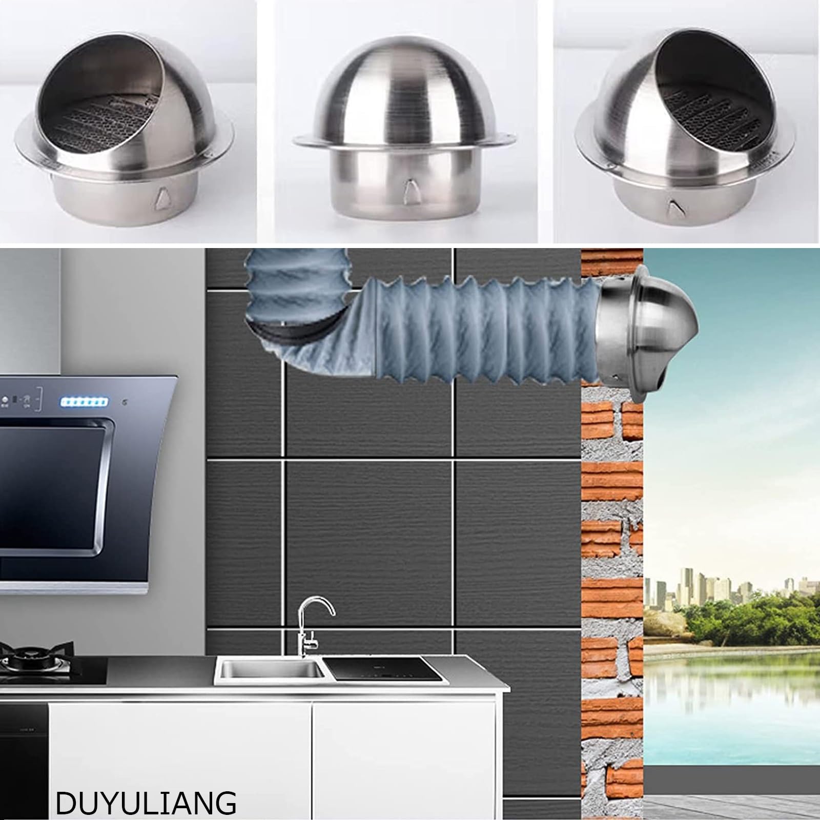 Amazon.co.jp: 通気口 丸型 換気扇フード 屋外 304ステンレス製 換気口